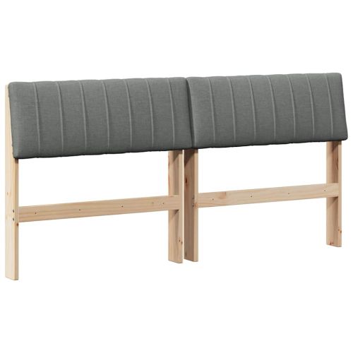 Тапицирана табла Тъмен сив 150 cm Солидно борово дърво