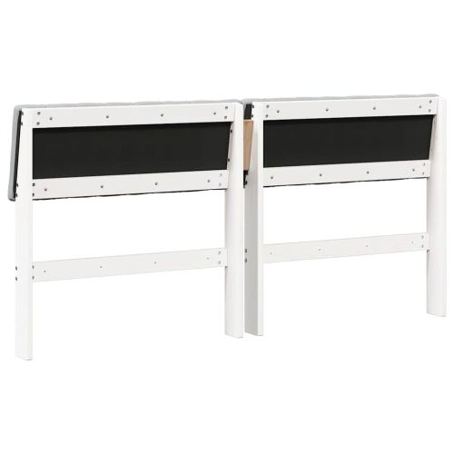 Тапицирана табла Светлосиво 150 cm Солидно борово дърво