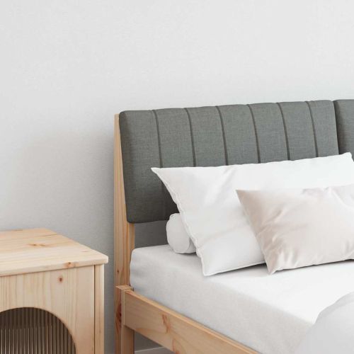 Тапицирана табла Тъмен сив 140 cm Солидно борово дърво