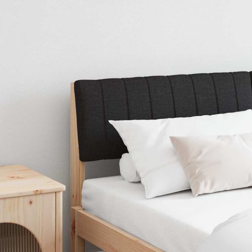 Тапицирана табла Черно 140 cm Солидно борово дърво