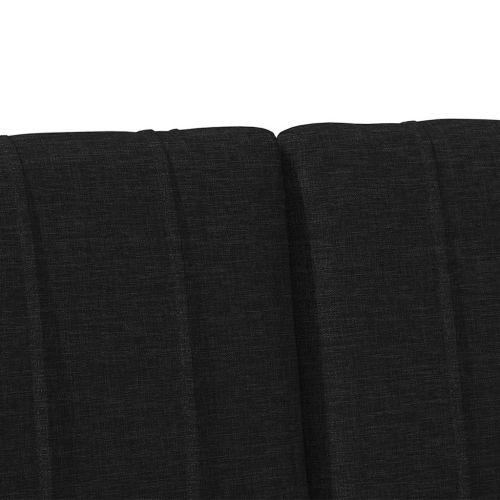 Тапицирана табла Черно 140 cm Солидно борово дърво