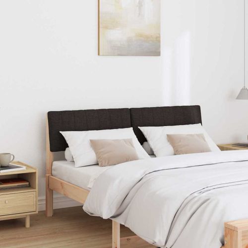 Тапицирана табла Черно 135 cm Солидно борово дърво