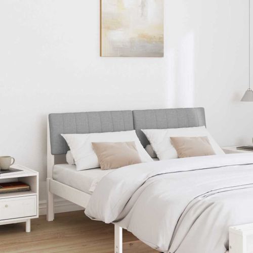 Тапицирана табла Светлосиво 135 cm Солидно борово дърво