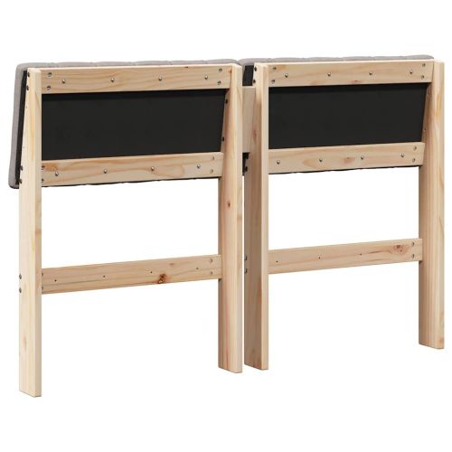 Тапицирана табла Таупе 120 cm Солидно борово дърво