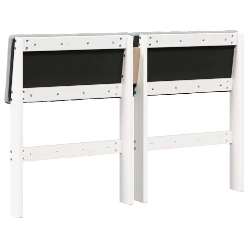 Тапицирана табла Светлосиво 120 cm Солидно борово дърво