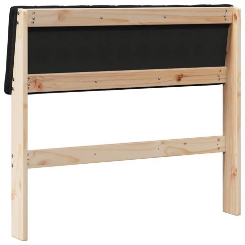 Тапицирана табла Черно 90 cm Солидно борово дърво