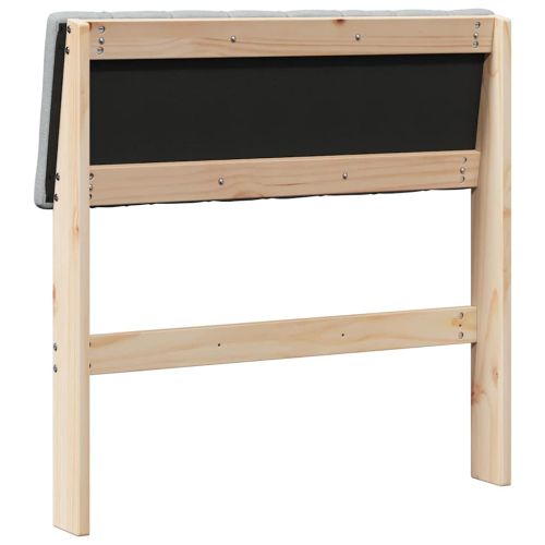 Тапицирана табла Светлосиво 75 cm Солидно борово дърво