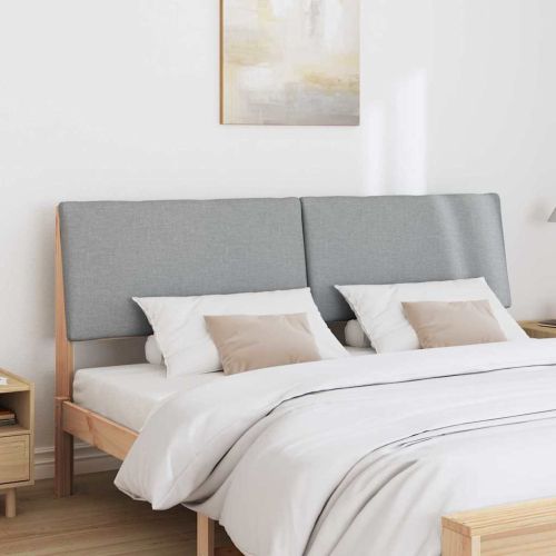 Тапицирана табла Светлосиво 200 cm Солидно борово дърво