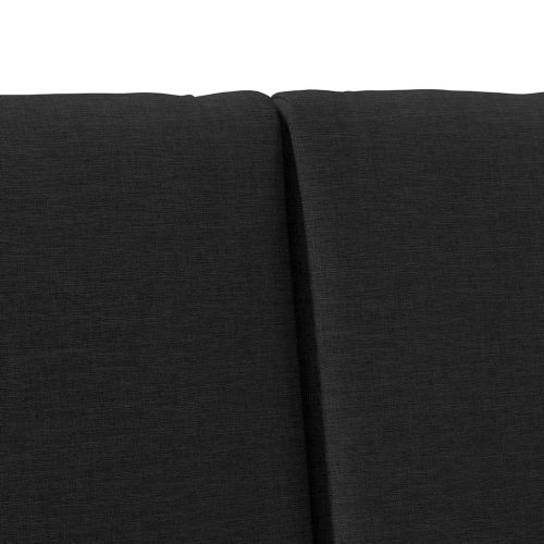 Тапицирана табла Черно 200 cm Солидно борово дърво