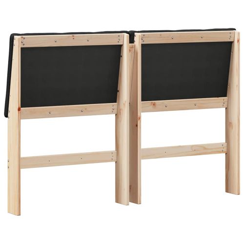 Тапицирана табла Черно 140 cm Солидно борово дърво