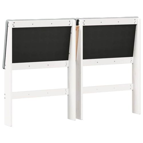 Тапицирана табла Светлосиво 140 cm Солидно борово дърво