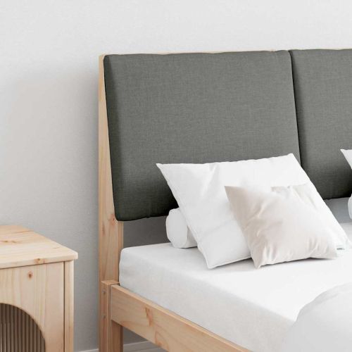 Тапицирана табла Тъмен сив 135 cm Солидно борово дърво