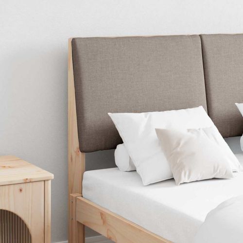 Тапицирана табла Таупе 135 cm Солидно борово дърво