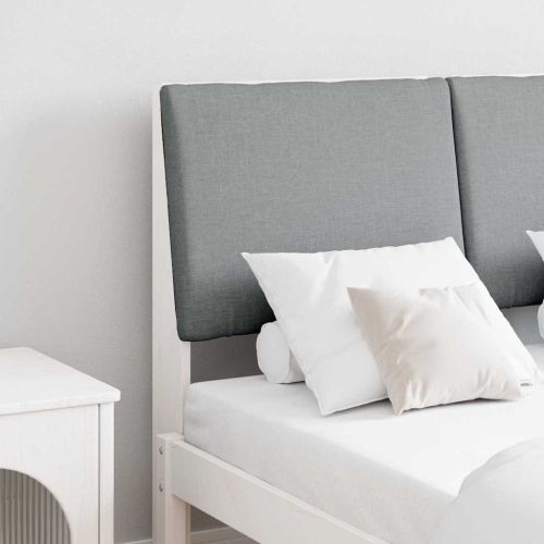 Тапицирана табла Светлосиво 135 cm Солидно борово дърво