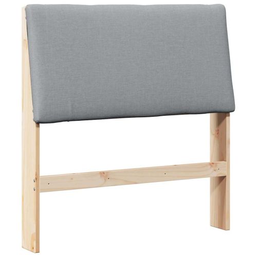 Тапицирана табла Светлосиво 90 cm Солидно борово дърво