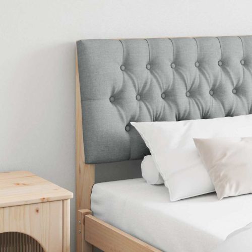 Тапицирана табла Светлосиво 200 cm Солидно борово дърво