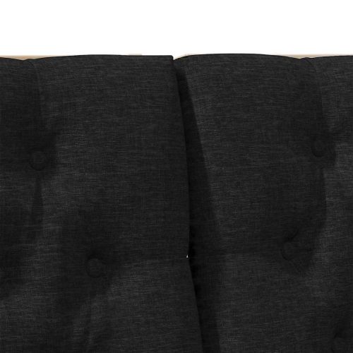 Тапицирана табла Черно 200 cm Солидно борово дърво