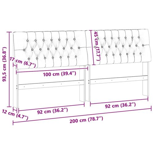 Тапицирана табла Черно 200 cm Солидно борово дърво