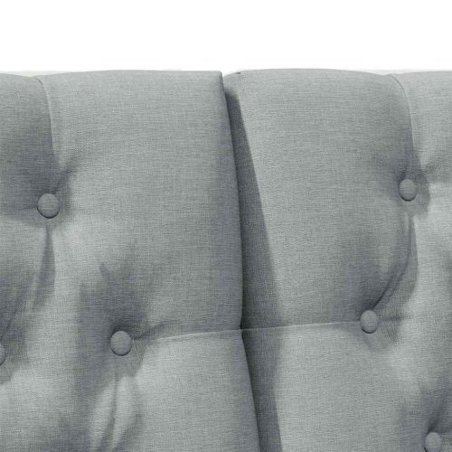 Тапицирана табла Светлосиво 200 cm Солидно борово дърво