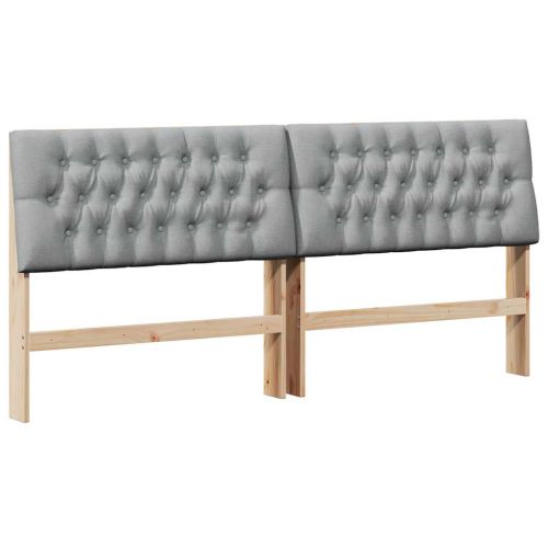 Тапицирана табла Светлосиво 180 cm Солидно борово дърво