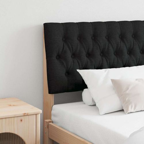 Тапицирана табла Черно 180 cm Солидно борово дърво