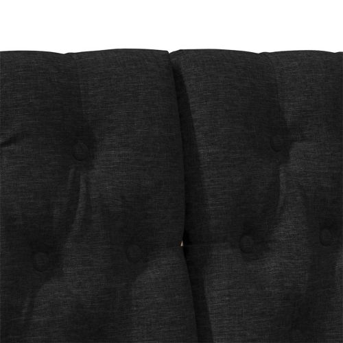 Тапицирана табла Черно 180 cm Солидно борово дърво