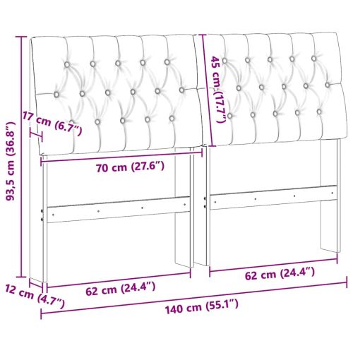 Тапицирана табла Черно 140 cm Солидно борово дърво