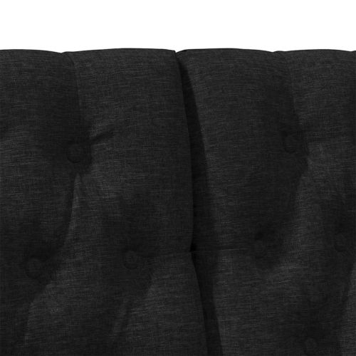 Тапицирана табла Черно 135 cm Солидно борово дърво