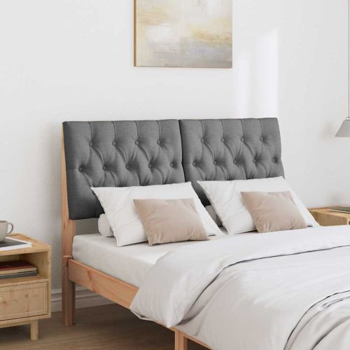 Тапицирана табла Тъмен сив 120 cm Солидно борово дърво