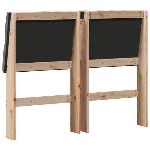 Тапицирана табла Тъмен сив 120 cm Солидно борово дърво