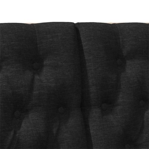 Тапицирана табла Черно 120 cm Солидно борово дърво