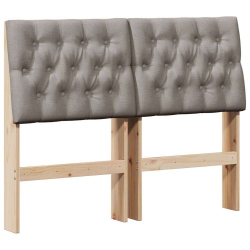 Тапицирана табла Таупе 120 cm Солидно борово дърво