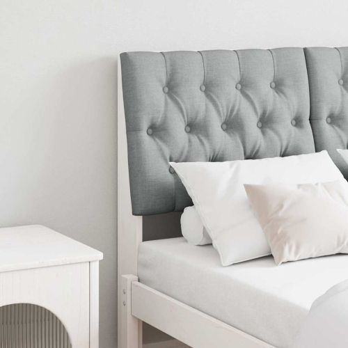 Тапицирана табла Светлосиво 120 cm Солидно борово дърво