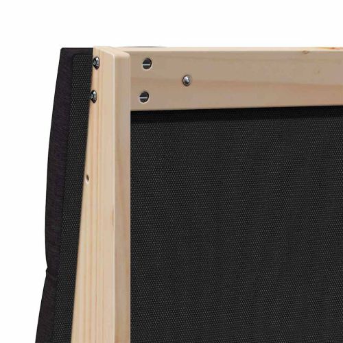 Тапицирана табла Черно 75 cm Солидно борово дърво