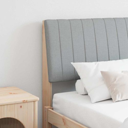 Тапицирана табла Светлосиво 180 cm Солидно борово дърво