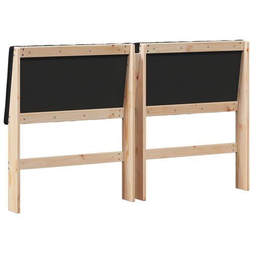 Тапицирана табла Черно 160 cm Солидно борово дърво