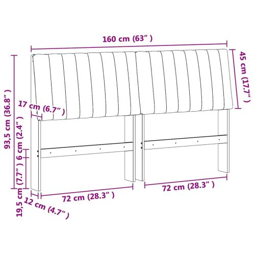 Тапицирана табла Таупе 160 cm Солидно борово дърво