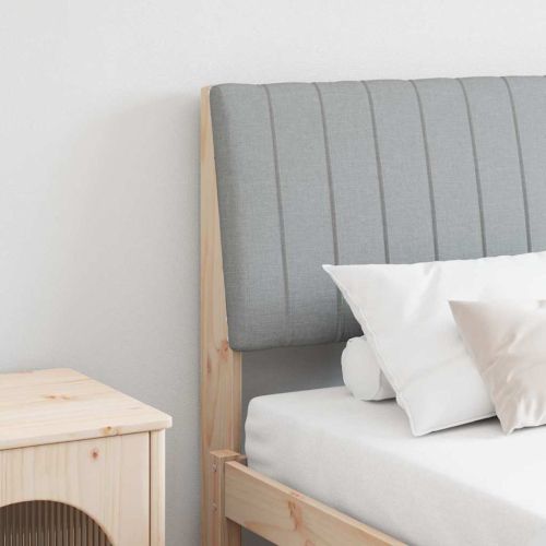 Тапицирана табла Светлосиво 150 cm Солидно борово дърво