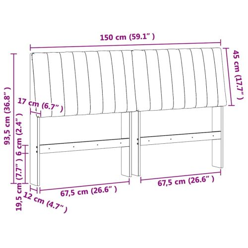 Тапицирана табла Светлосиво 150 cm Солидно борово дърво