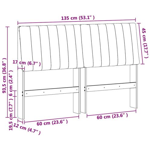 Тапицирана табла Светлосиво 135 cm Солидно борово дърво
