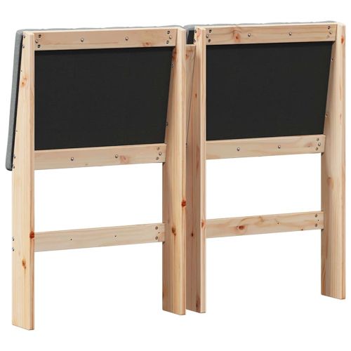 Тапицирана табла Тъмен сив 120 cm Солидно борово дърво