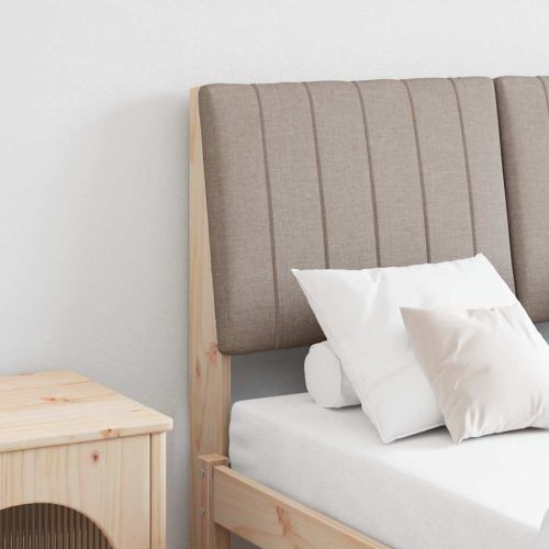 Тапицирана табла Таупе 120 cm Солидно борово дърво