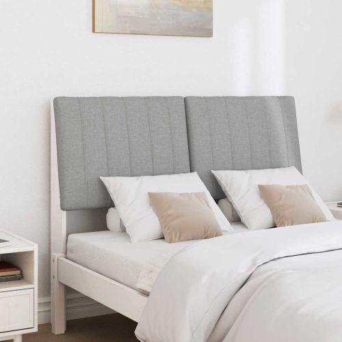 Тапицирана табла Светлосиво 120 cm Солидно борово дърво