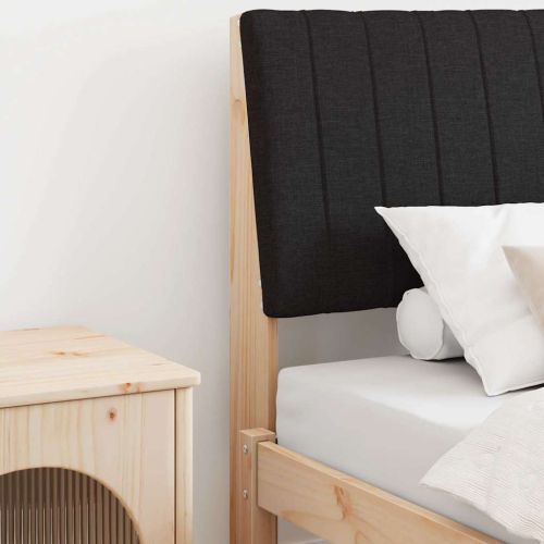 Тапицирана табла Черно 90 cm Солидно борово дърво