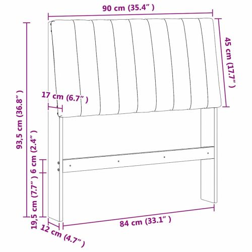 Тапицирана табла Таупе 90 cm Солидно борово дърво