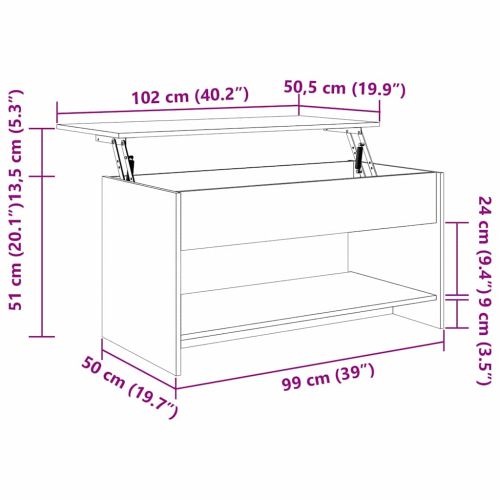 Масичка за кафе Черния дъб 80 x 50,5 x 41,5 см Инженерно дърво