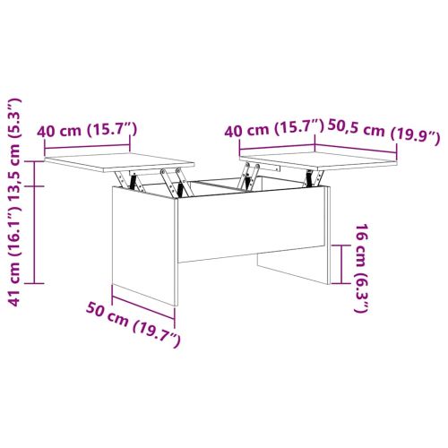 Масичка за кафе Дъб 102 x 50,5 x 46,5 см Инженерно дърво