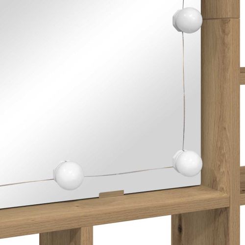 Шкаф с огледало с рафт Дъб 91 x 15 x 76,5 см Инженерно дърво