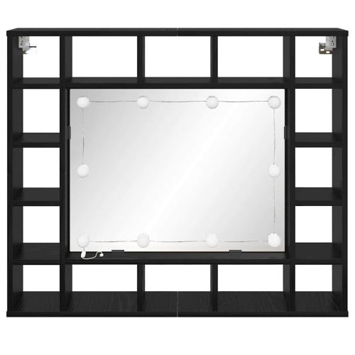 Шкаф с огледало Черния дъб 91 x 15 x 76,5 см Инженерно дърво