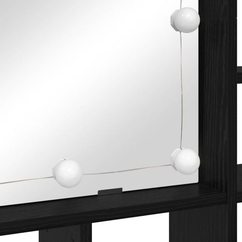 Шкаф с огледало Черния дъб 91 x 15 x 76,5 см Инженерно дърво